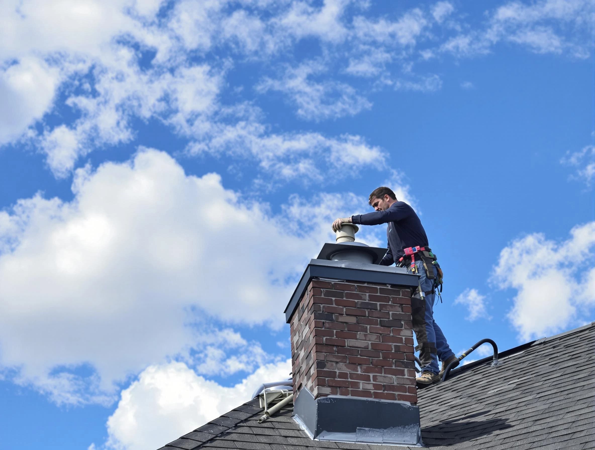 Monsey Chimney Sweep installing a sturdy chimney cap in Monsey, NY