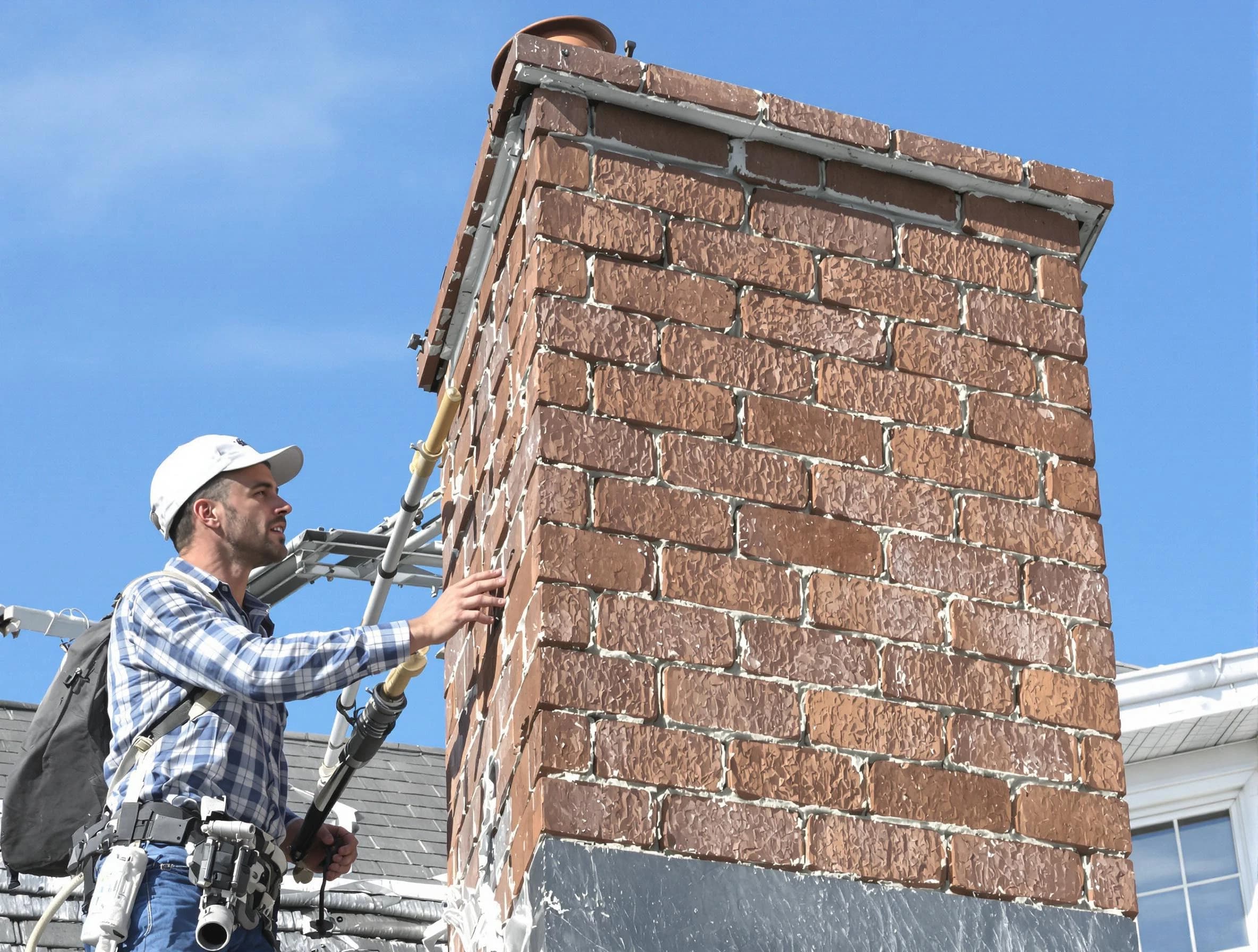 Brickwork for a chimney rebuild by Monsey Chimney Sweep in Monsey, NY