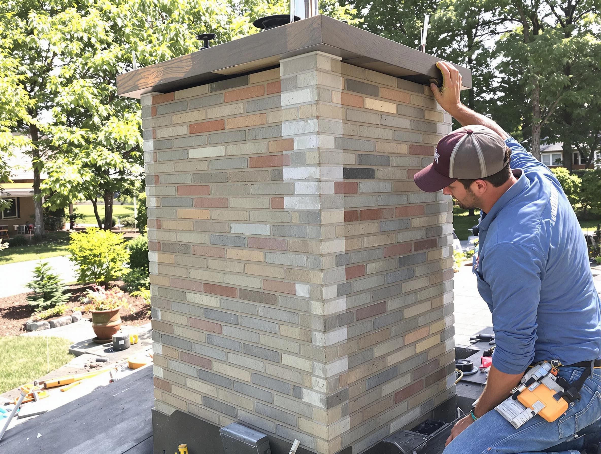 Monsey Chimney Sweep completing a modern chimney remodel in Monsey, NY