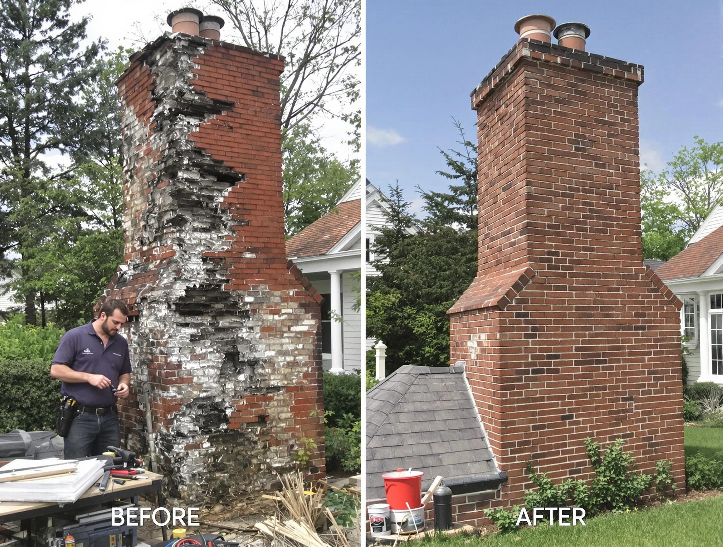 Monsey Chimney Sweep performing a full chimney restoration in Monsey, NY