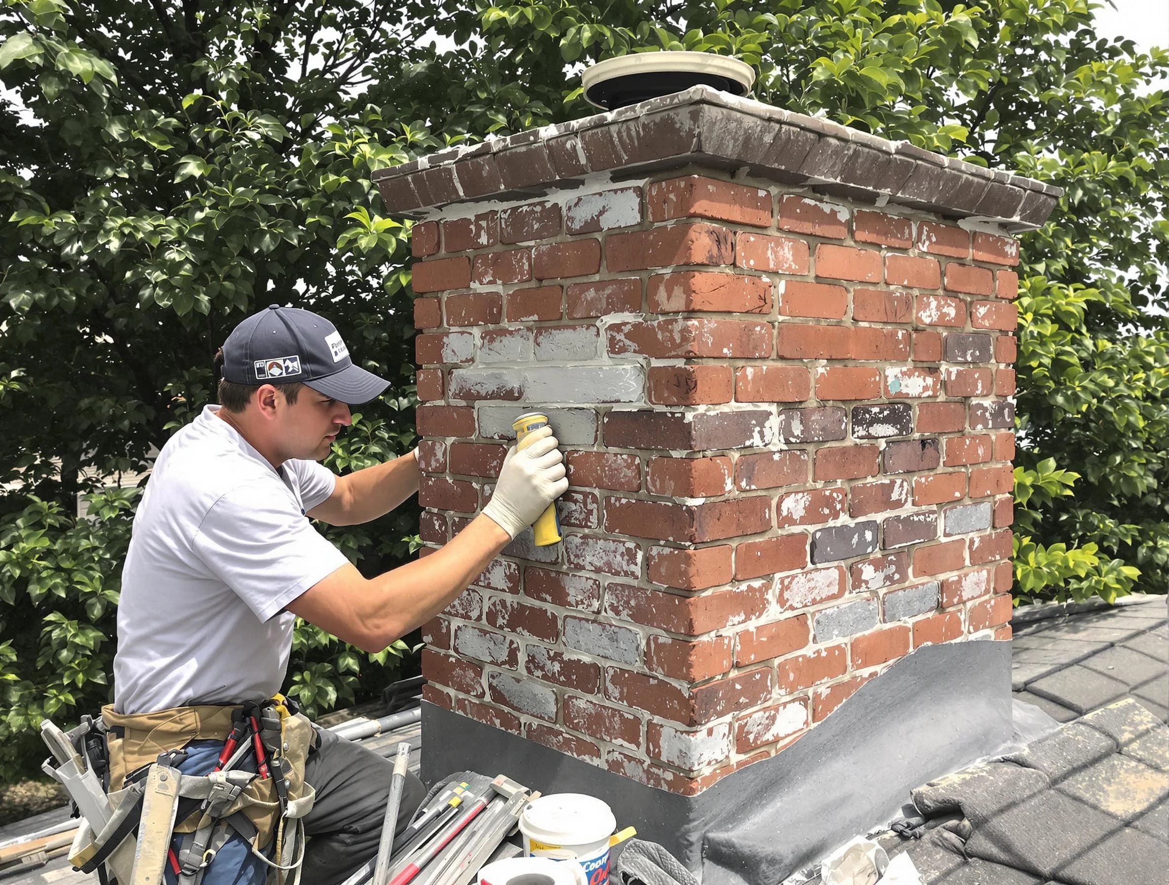 Monsey Chimney Sweep restoring an aging chimney in Monsey, NY
