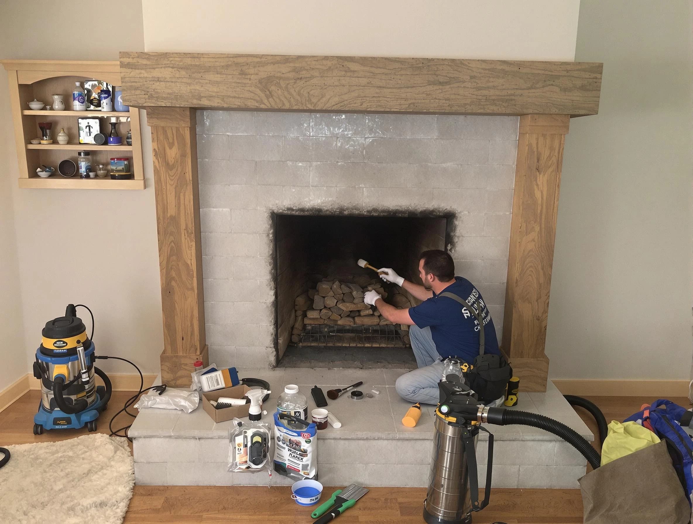 Detailed creosote removal process by Monsey Chimney Sweep in Monsey, NY