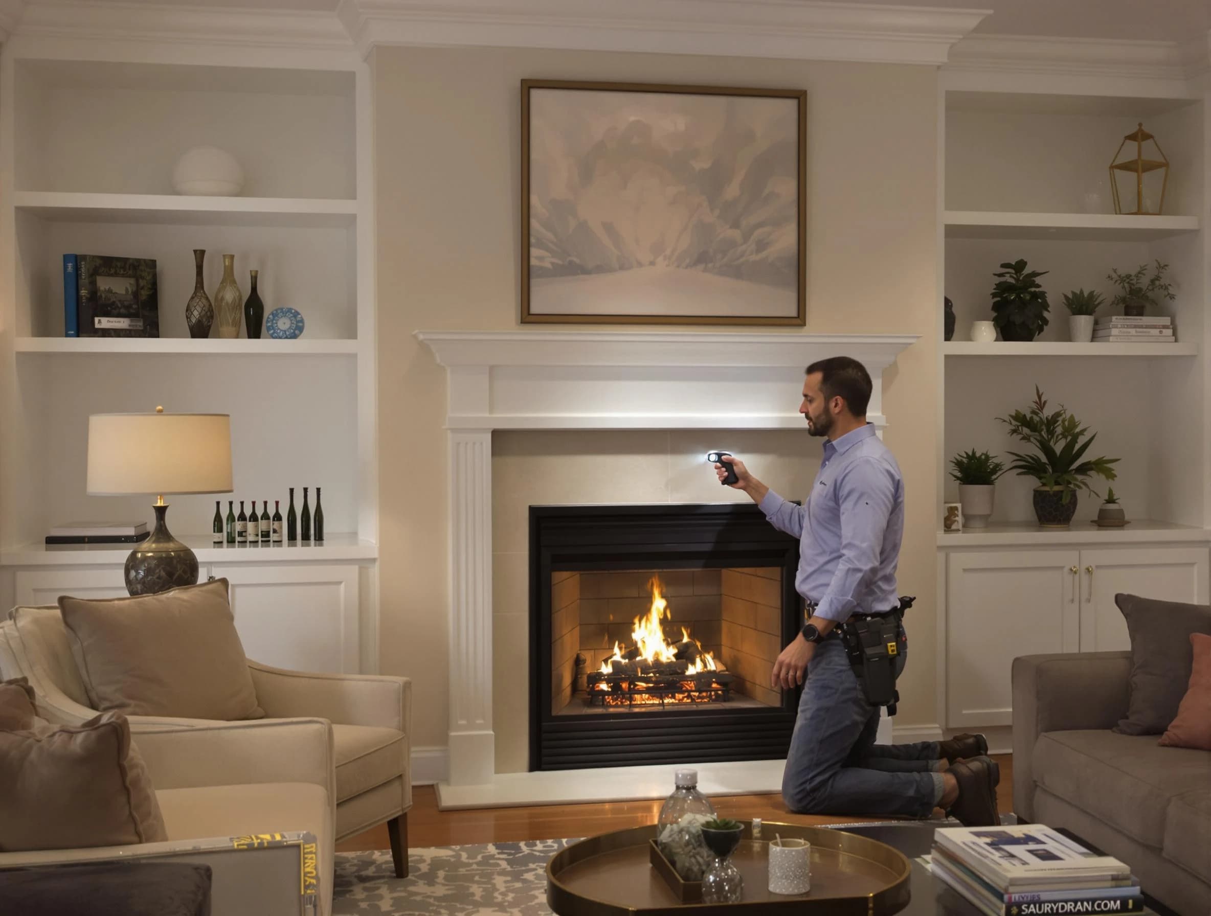 Monsey Chimney Sweep conducting a fireplace safety inspection in Monsey, NY