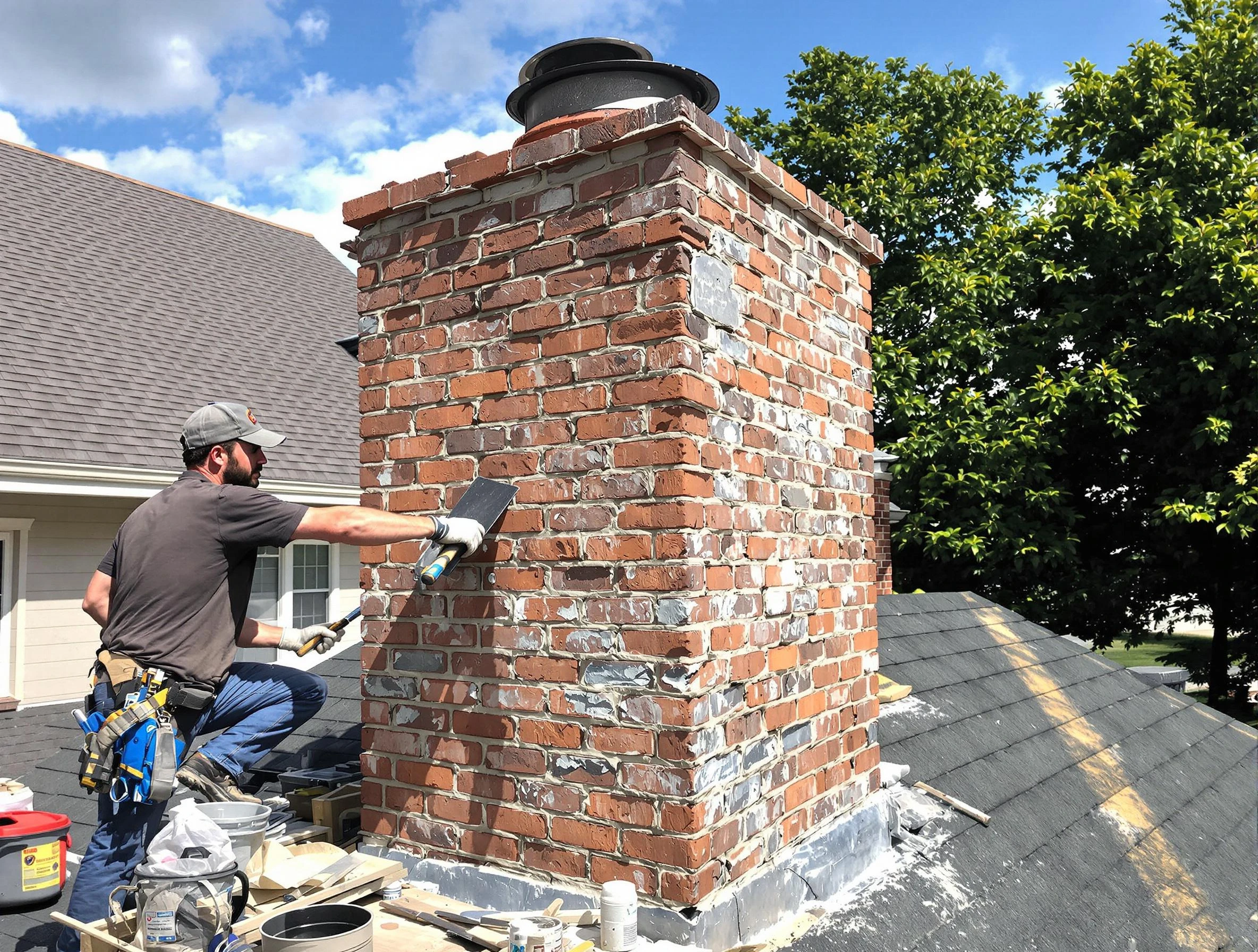 Completed chimney rebuild by Monsey Chimney Sweep in Monsey, NY