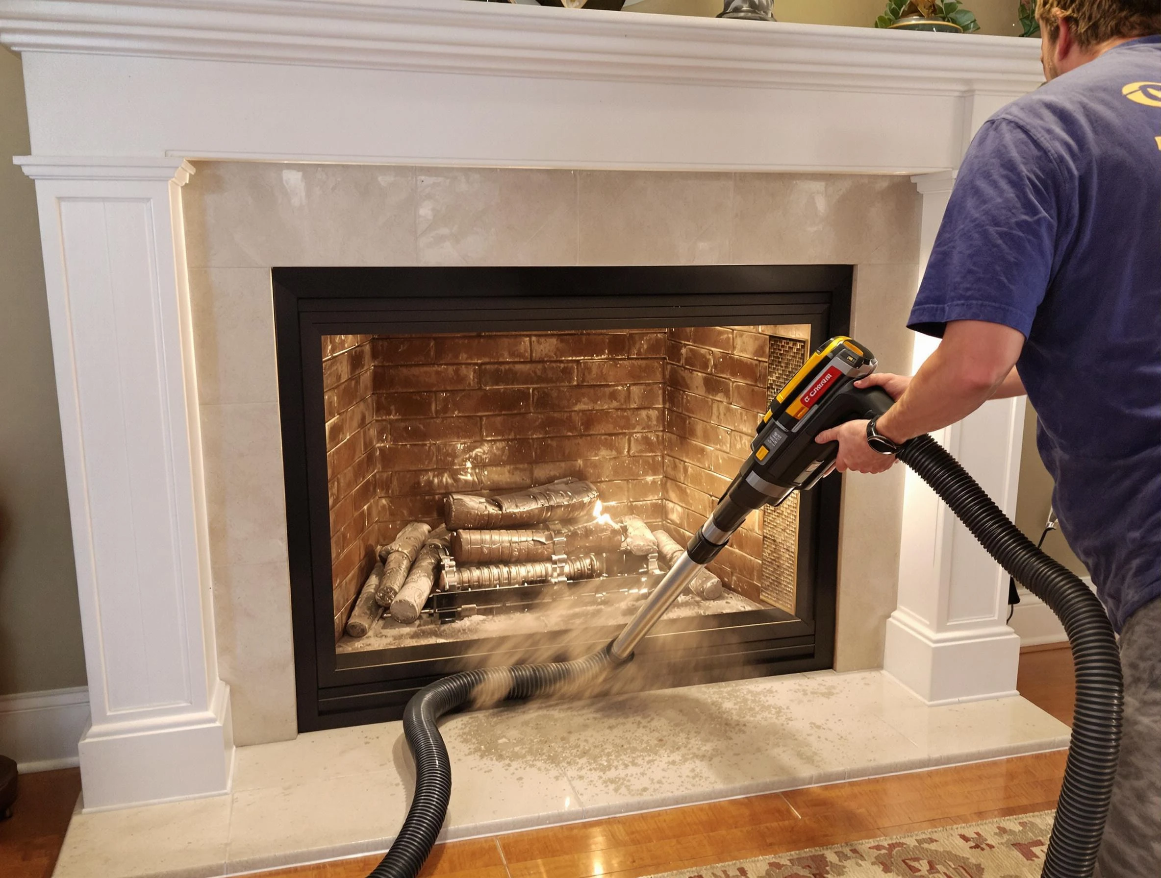 Fireplace cleaning performed by Monsey Chimney Sweep in Monsey, NY