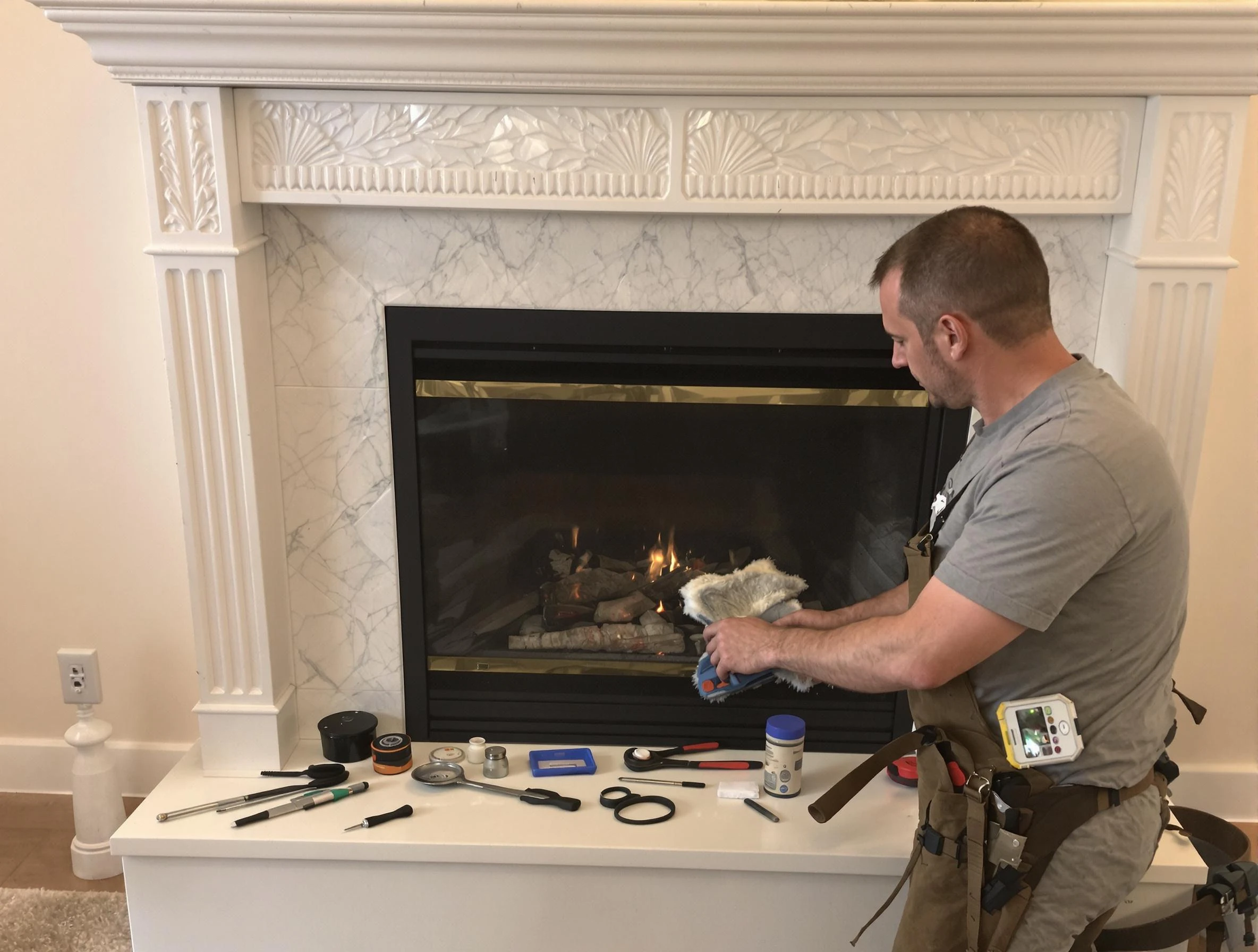 Monsey Chimney Sweep performing fireplace maintenance in Monsey, NY